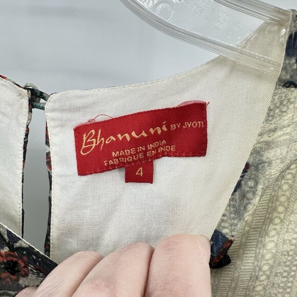 ANTHROPOLOGIE BHANUNI BY JYOTI maxi dress floral beaded sleeveless ruffle 4 - Picture 9 of 11